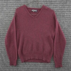 Vintage Puritan V-Neck Sweater Mens M Burgundy Orlon Acrylic USA Made